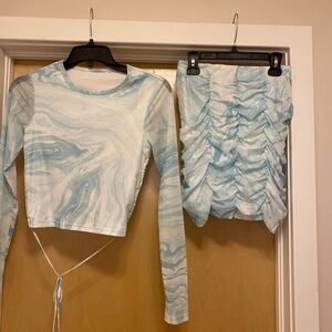 Elodie two-piece mini skirt and crop top set